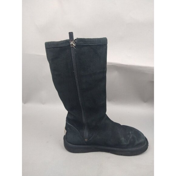 UGG Australia Kenly 1890 Suede Knee-High Boots Women’s 8 Black Leather Sheepskin - Picture 5 of 10